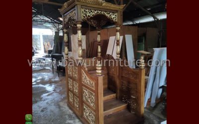 Harga Mimbar Jati Jepara Model Ukiran Atap Kubah