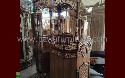 Jual Mimbar Jati Jepara Model Ukiran Atap Kubah