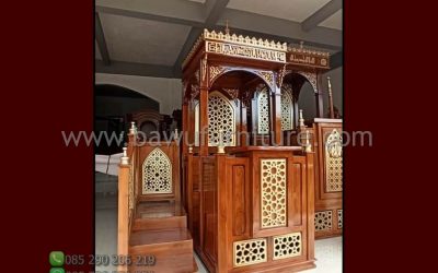 Jual Mimbar Masjid Jepara Model Atap Kubah Dari Jati