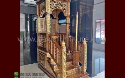 Mimbar Masjid Nabawi Jati Jepara Model Atap Kubah