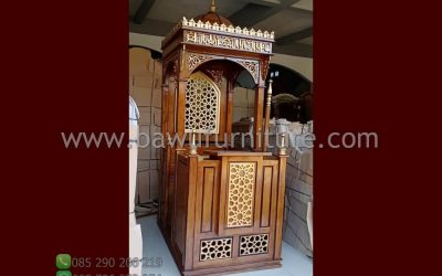 Mimbar Atap Kubah Jati Murah Model Ukiran Jepara