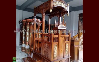 Mimbar Atap Kubah Jati Termurah Model Ukiran Jepara