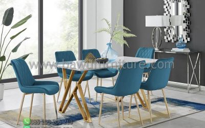 Set Meja Makan Keren Kaki Stainless Minimalis Modern