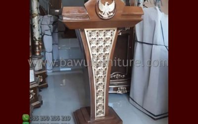 Contoh Podium Kayu Jati Model Minimalis Jepara
