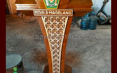 Desain Podium Pidato Jati Model Minimalis Terbaru
