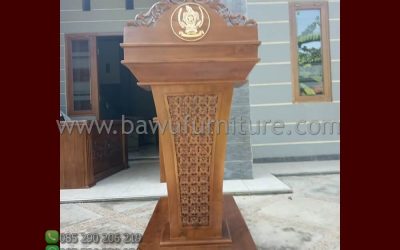 Harga Podium Kayu Jati Model Minimalis Jokowi Jepara