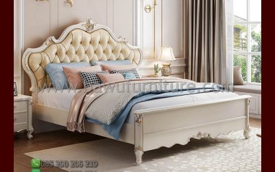 Jual Tempat Tidur Putih Model Klasik Mewah Jepara