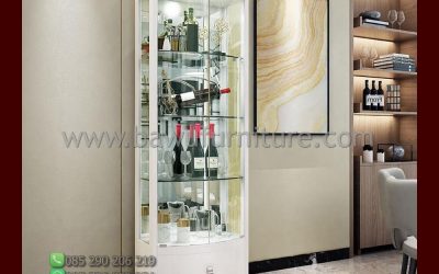 Lemari Hias Kaca 2 Pintu Model Minimalis Jepara Terbaru