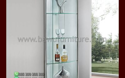 Lemari Hias Kaca Pojok Model Minimalis Modern Terbaru