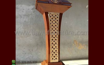Model Podium Kayu Jati Desain Minimalis Jokowi Jepara