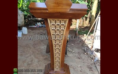 Podium Kayu Jati Murah Model Minimalis Jokowi Jepara