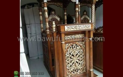 Stock Mimbar Atap Kubah Jati Model Ukiran Jepara