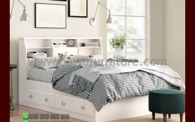 Tempat Tidur Minimalis Duco Putih Model Terbaru Jepara