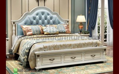 Tempat Tidur Putih Mewah Model Ukiran Klasik Jepara