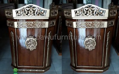Contoh Mimbar Jati Model Ukiran Jepara Untuk Ceramah
