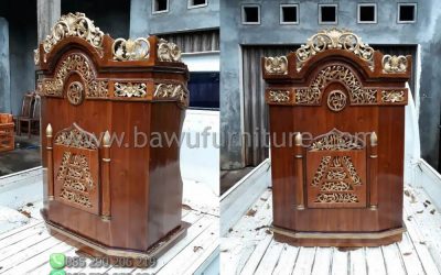 Desain Mimbar Jati Model Ukiran Jepara Untuk Ceramah
