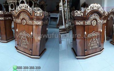 Harga Mimbar Jati Model Ukiran Jepara Untuk Ceramah