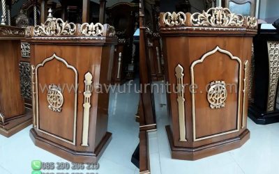 Jual Mimbar Jati Model Ukiran Jepara Untuk Ceramah