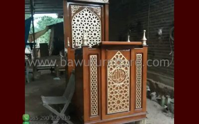 Model Mimbar Majid Kereta Ukir Jepara Dari Kayu Jati