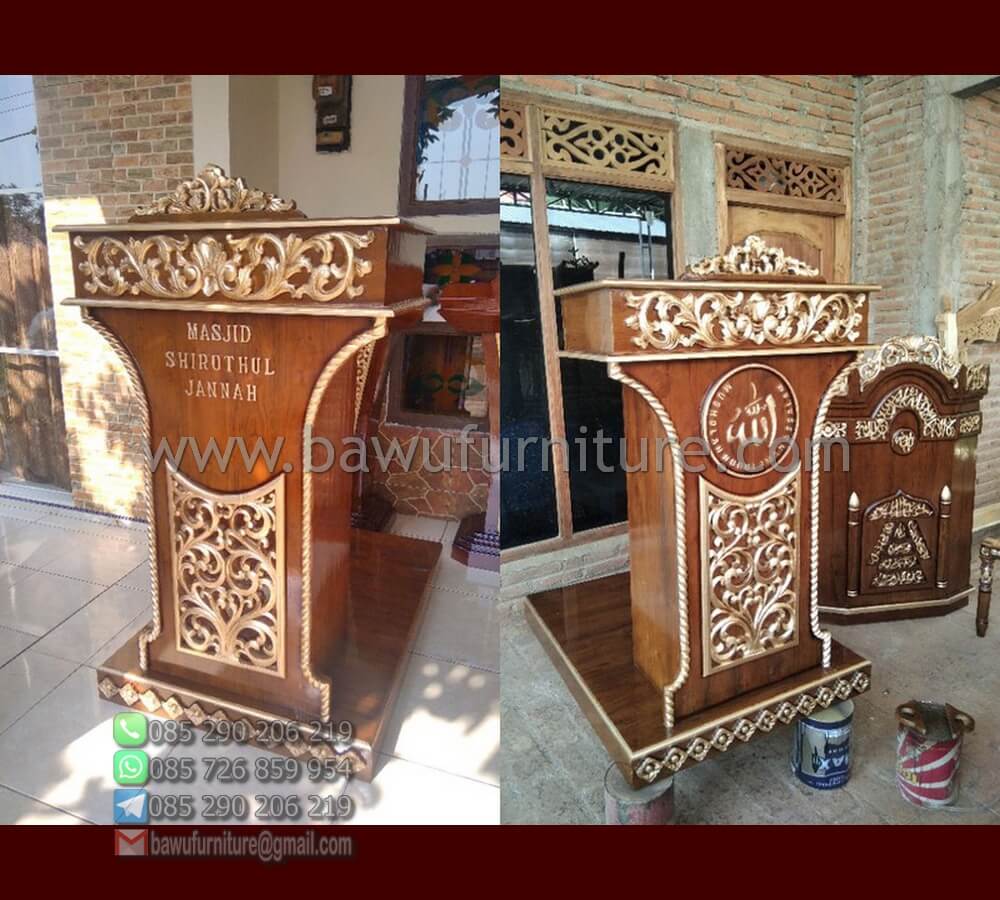 Podium Ceramah Minimalis Ukir