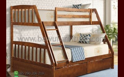 Ranjang Tingkat Kayu Jati Model Minimalis Untuk Anak