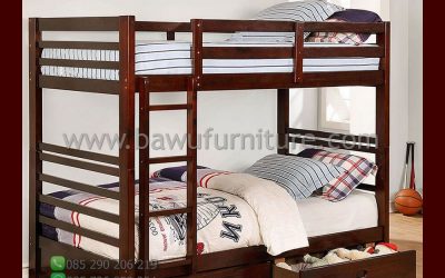 Ranjang Tingkat Kayu Minimalis Untuk Anak Dari Jati