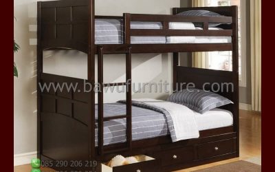 Ranjang Tingkat Kayu Murah Model Minimalis Dari Jati