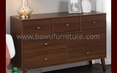 Bufet Jati Minimalis Jepara Model Modern 7 Laci Terbaru