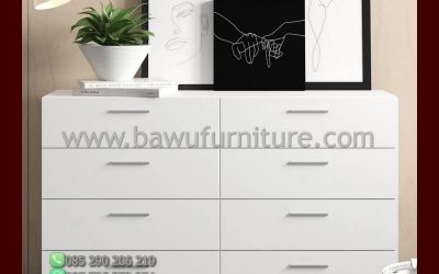 Bufet Putih Terbaru Model Minimalis 6 Laci Jepara
