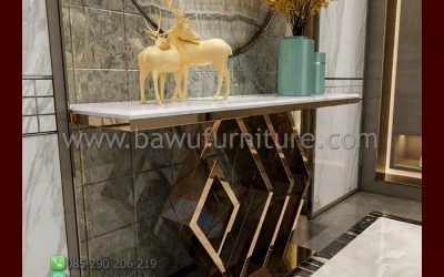 Meja Konsol Marmer Stainless Model Minimalis Modern