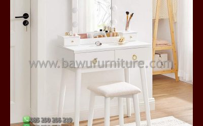 Meja Rias Retro Terbaru Model Minimalis Warna Putih