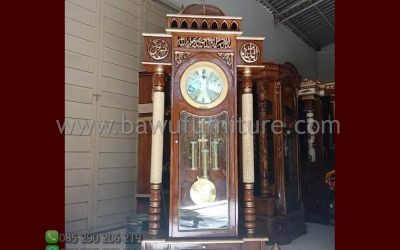 Lemari Jam Jati Model Kubah Masjid Jepara Terbaru
