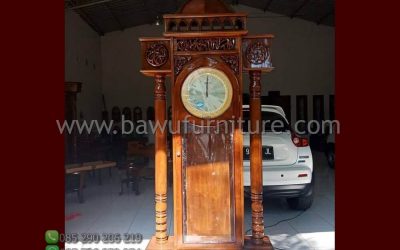 Lemari Jam Kayu Jati Model Kubah Masjid Jepara