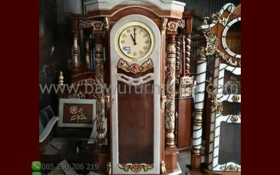 Lemari Jam Mawar Dari Kayu Jati Karya Ukir Jepara