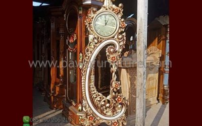 Lemari Jam Ukir Jepara Model Terbaru Dari Kayu Jati