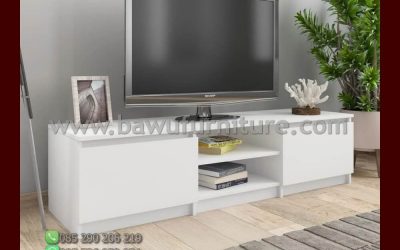 Meja TV Warna Putih Model Minimalis Terbaru Jepara