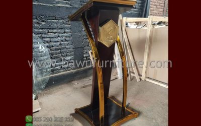 Podium Pidato UNIBI Model Minimalis Tiang Stainless