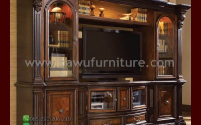 Bufet TV Jati Mewah Model Ukiran Klasik Jepara