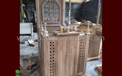 Mentahan Mimbar Kereta Minimalis Dari Kayu Jati