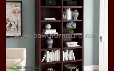 Rak Buku Jati Minimalis Model Modern Terbaru Jepara