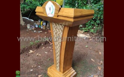 Podium SMA Bina Dharma Dari Kayu Jati