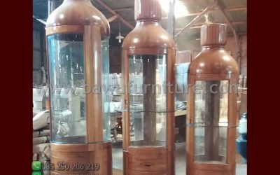 Lemari Hias Botol Jepara Dari Kayu Jati