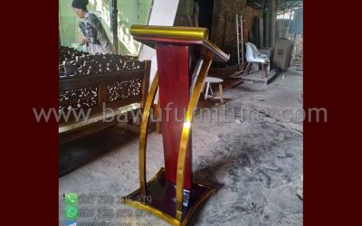 Podium Jati Stainless Minimalis Jepara
