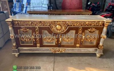 Bufet Kayu Jati Mewah Model Ukiran Jepara