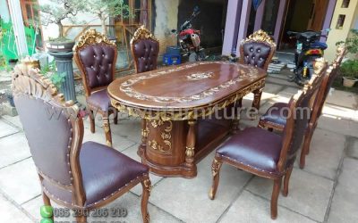 Meja Makan Salina Dari Kayu Jati Jepara