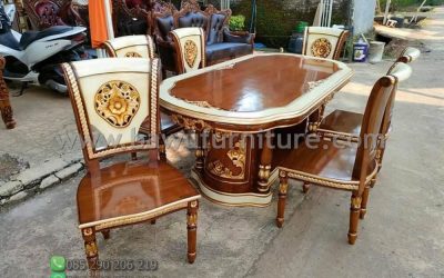 Meja Makan Salina Jepara Dari Kayu Jati