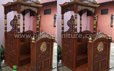New Mimbar Atap Kubah Jati Untuk Masjid