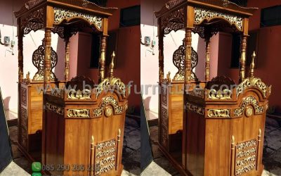 New Mimbar Atap Kubah Kayu Jati Untuk Masjid