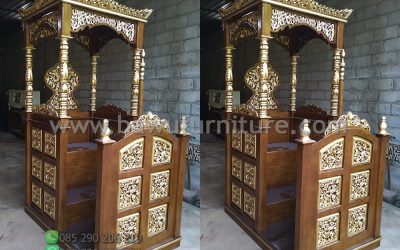 New Mimbar Atap Kubah Ukir Untuk Masjid