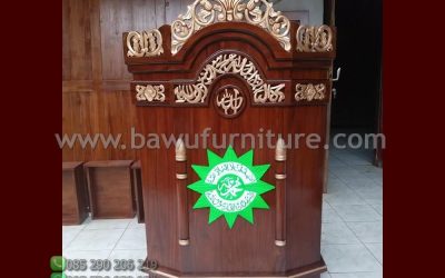 New Mimbar Jati Jepara Model Ukir Terbaru